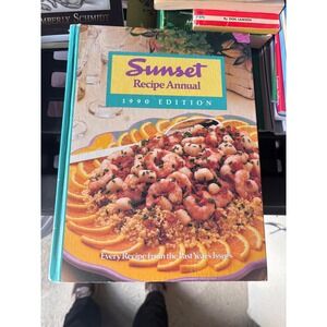 Sunset Recipe Annual 1990 Cookbook OS Teal Hardcover 1989 Magazine Collection